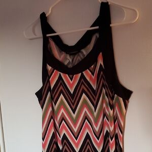 Susan Lawrence Multicolor Chevron Tank Maxi Dress